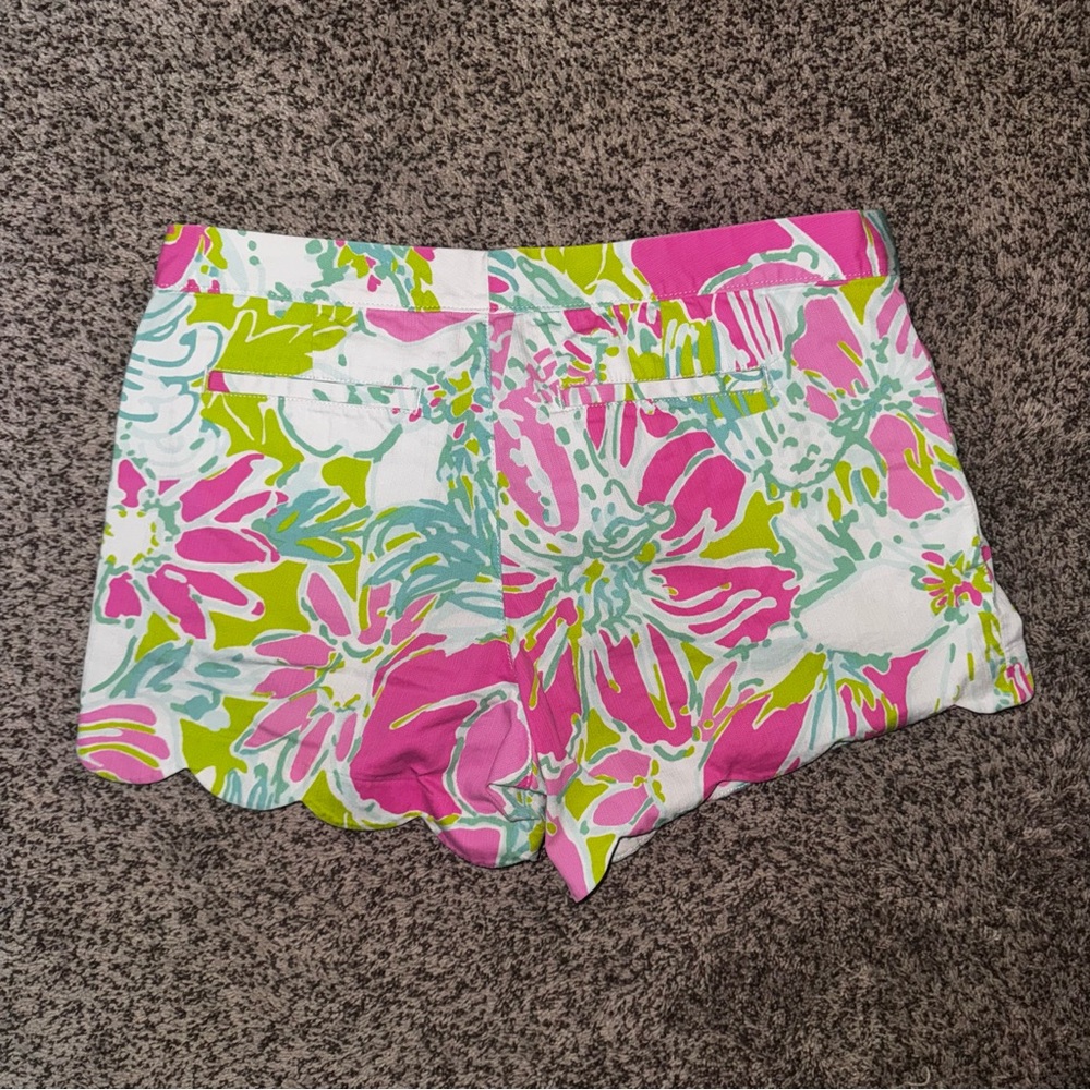 Lilly Pulitzer The ButterCup Floral Shorts - Pink, Green, and White | 12 - Picture 2 of 2